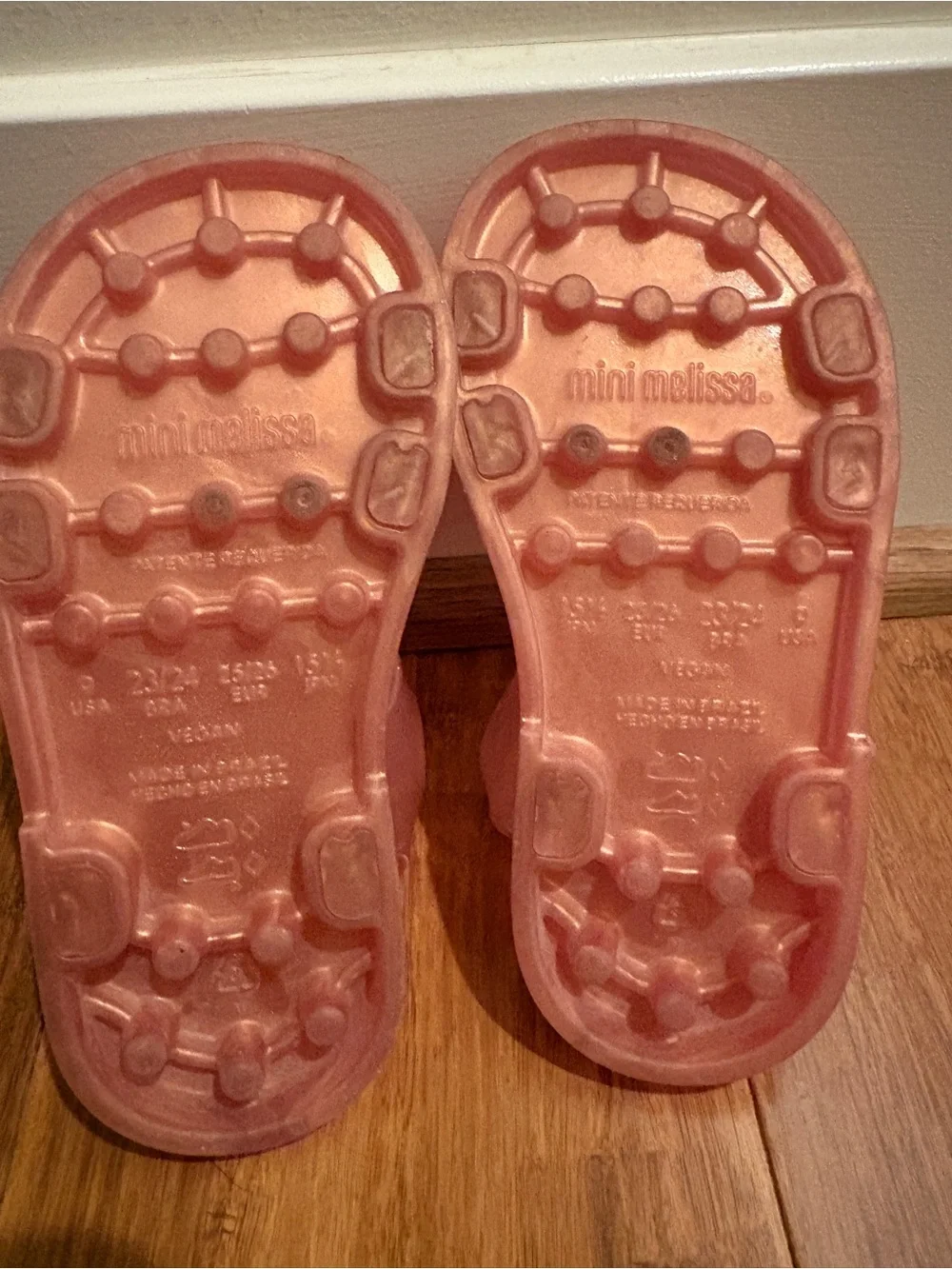 Mini Melissa x Barbie Pink Jelly Bow Sandals